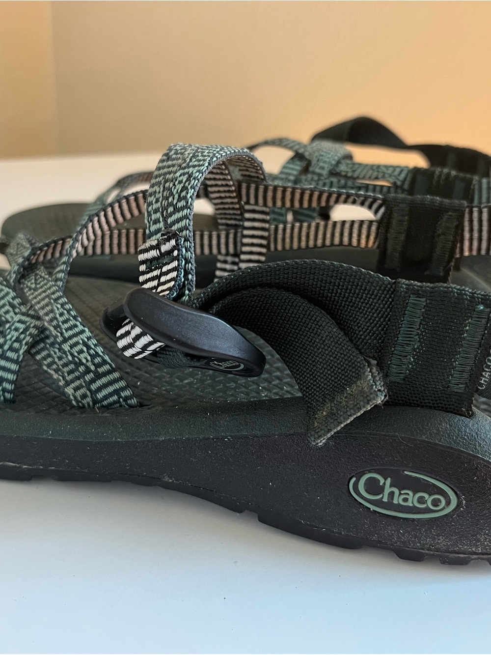 Chaco Kids' Teal and Black Patterned Strap Sandals